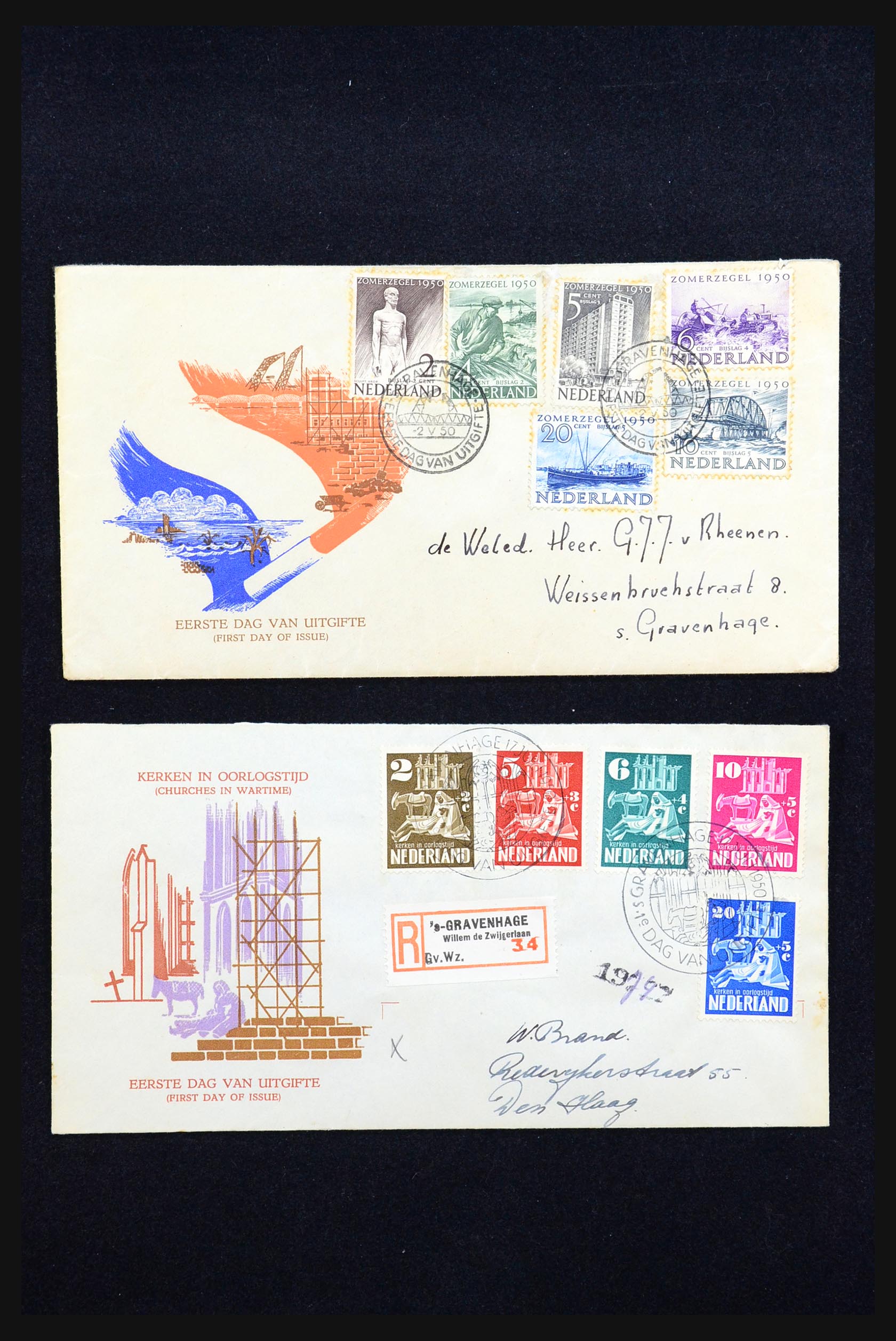 31349 001 31349 Netherlands first day covers 1950. - Image 1