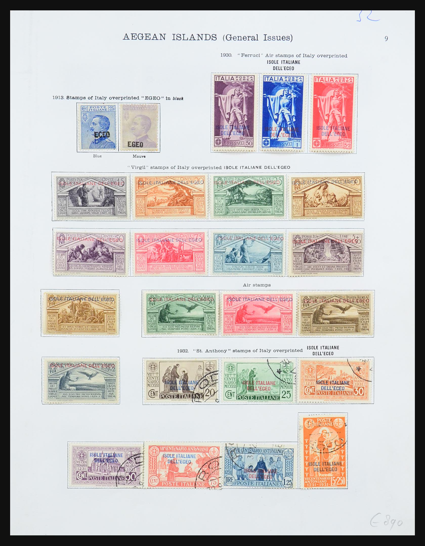 31367 001 31367 Italian Aegean Islands 1913-1934. - Image 1