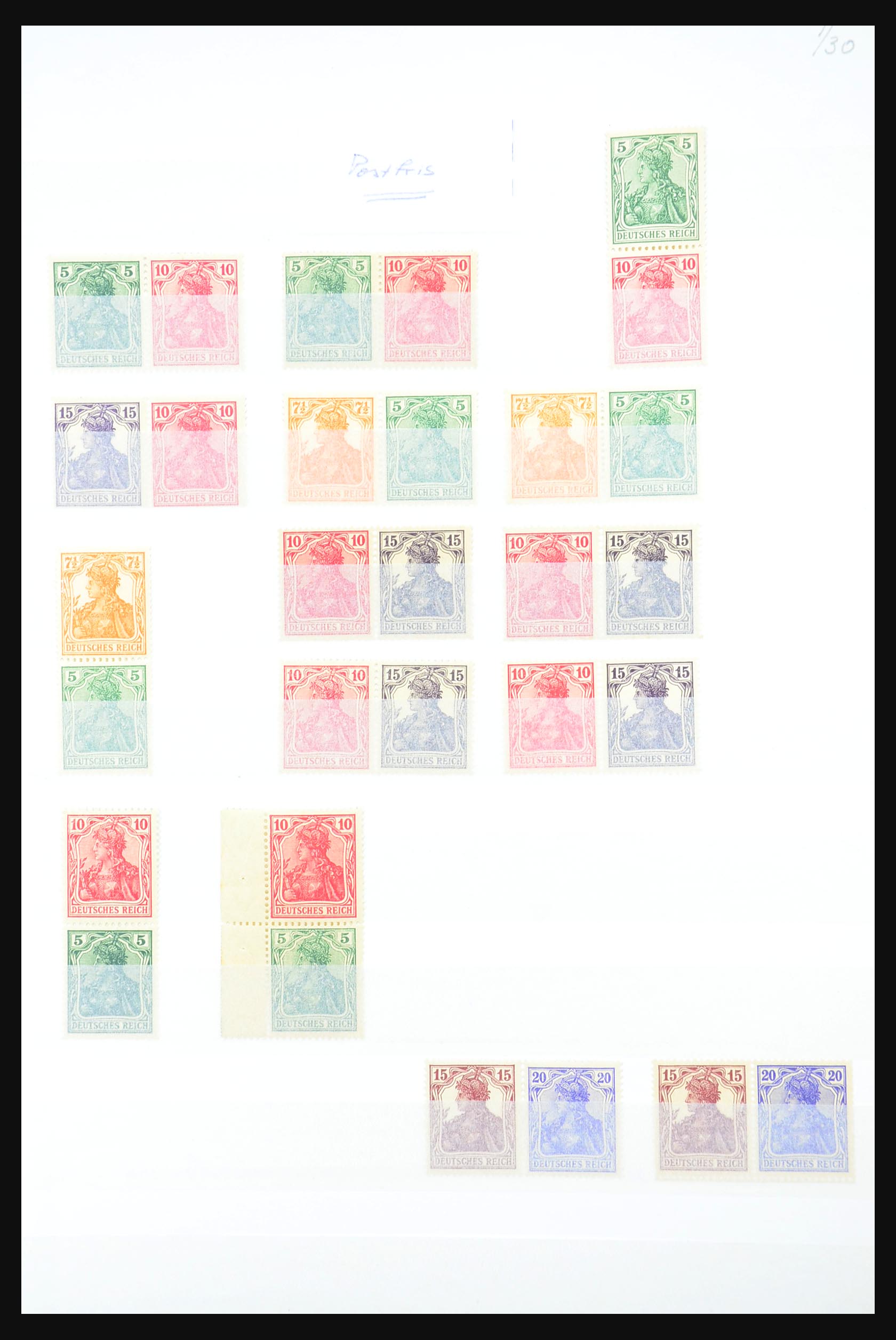 31391 001 31391 German Reich MNH combinations 1913-1941. - Image 1