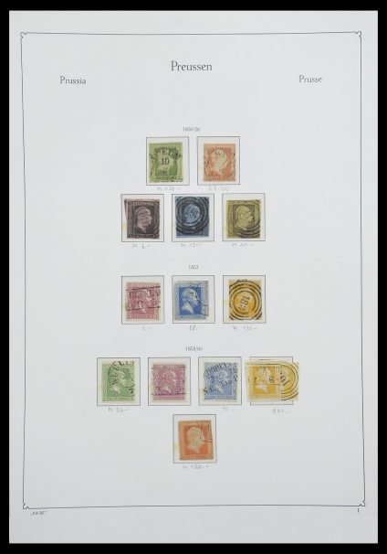 Stamp collection 33261 Prussia 1850-1867.