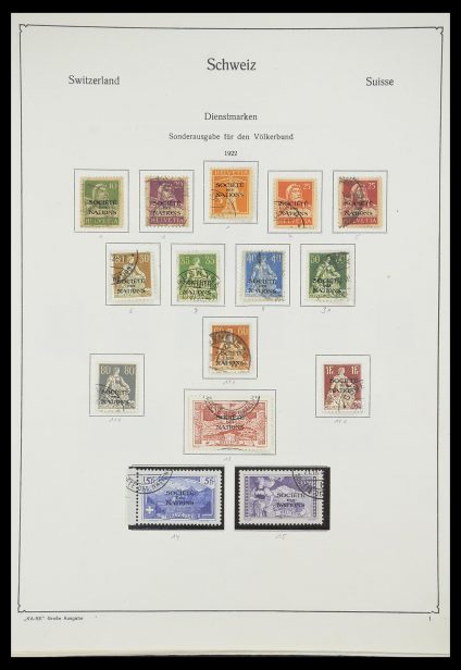 Stamp collection 33327 Switzerland service 1922-1989.