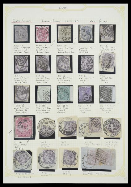Stamp collection 33448 Great Britain used in Ireland 1855-19110.