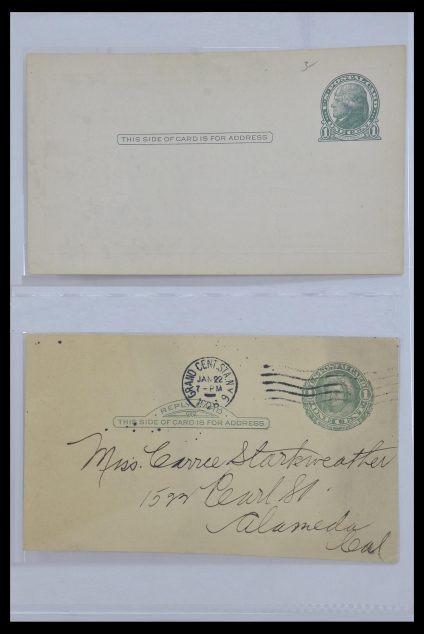 Stamp collection 33501 USA postal cards 1880-1920.