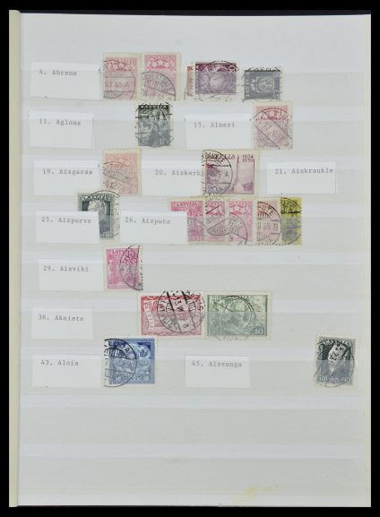 Stamp collection 33572 Latvia cancels 1919-1939.