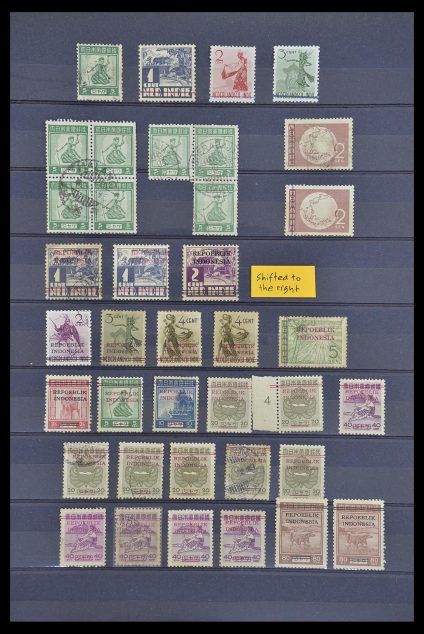 Stamp collection 33722 Japanese occupation Dutch east Indies and interim period 1942-1948.