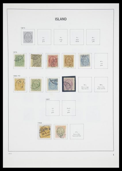 Stamp collection 33785 Iceland 1876-1990.