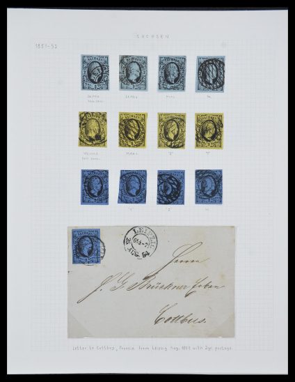 Stamp collection 33966 Saxony 1851-1863.