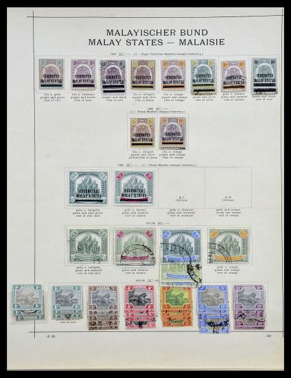 Stamp collection 34093 Malaysia 1900-1935.