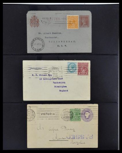 Stamp collection 34112 Australia mixed frankings 1915-1952!