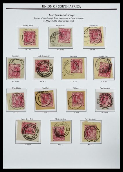 Featured image of Stamp Collection 34239 South Africa cancels 1910-1913.