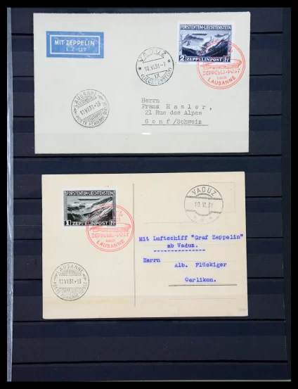 41148 Liechtenstein Zeppelin covers 1930-1936. - Image 1