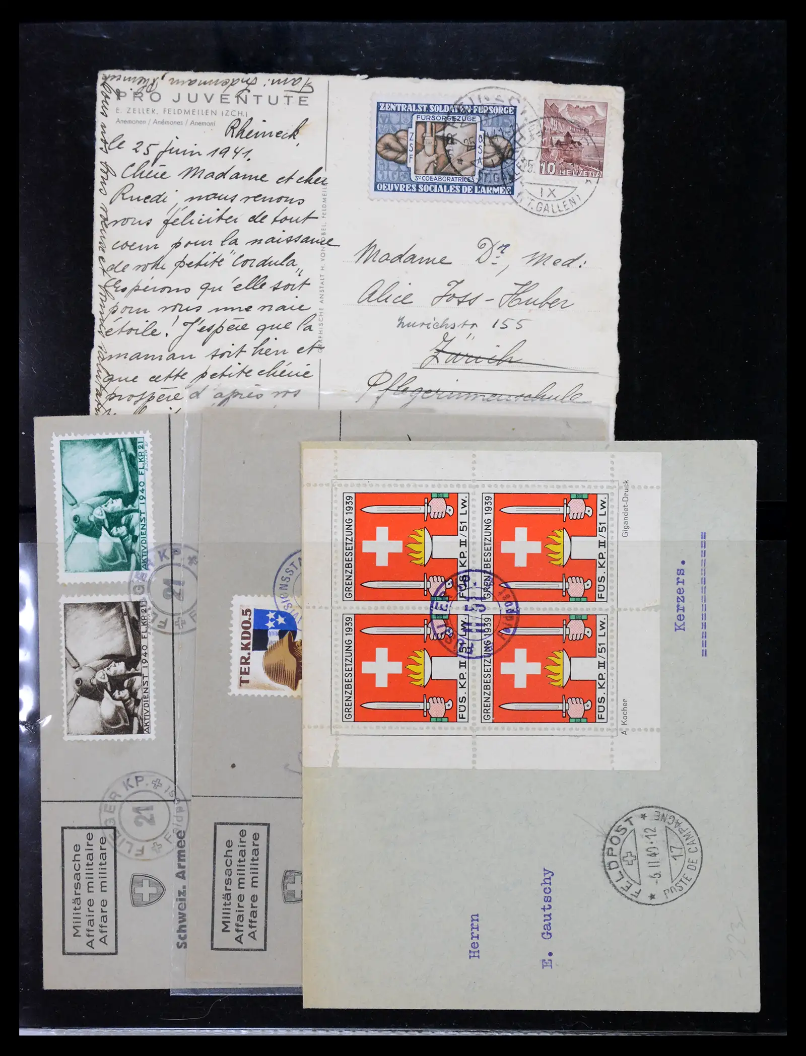 41135 0001 41135 Switzerland soldier stamps 1914-1945. - Image 1