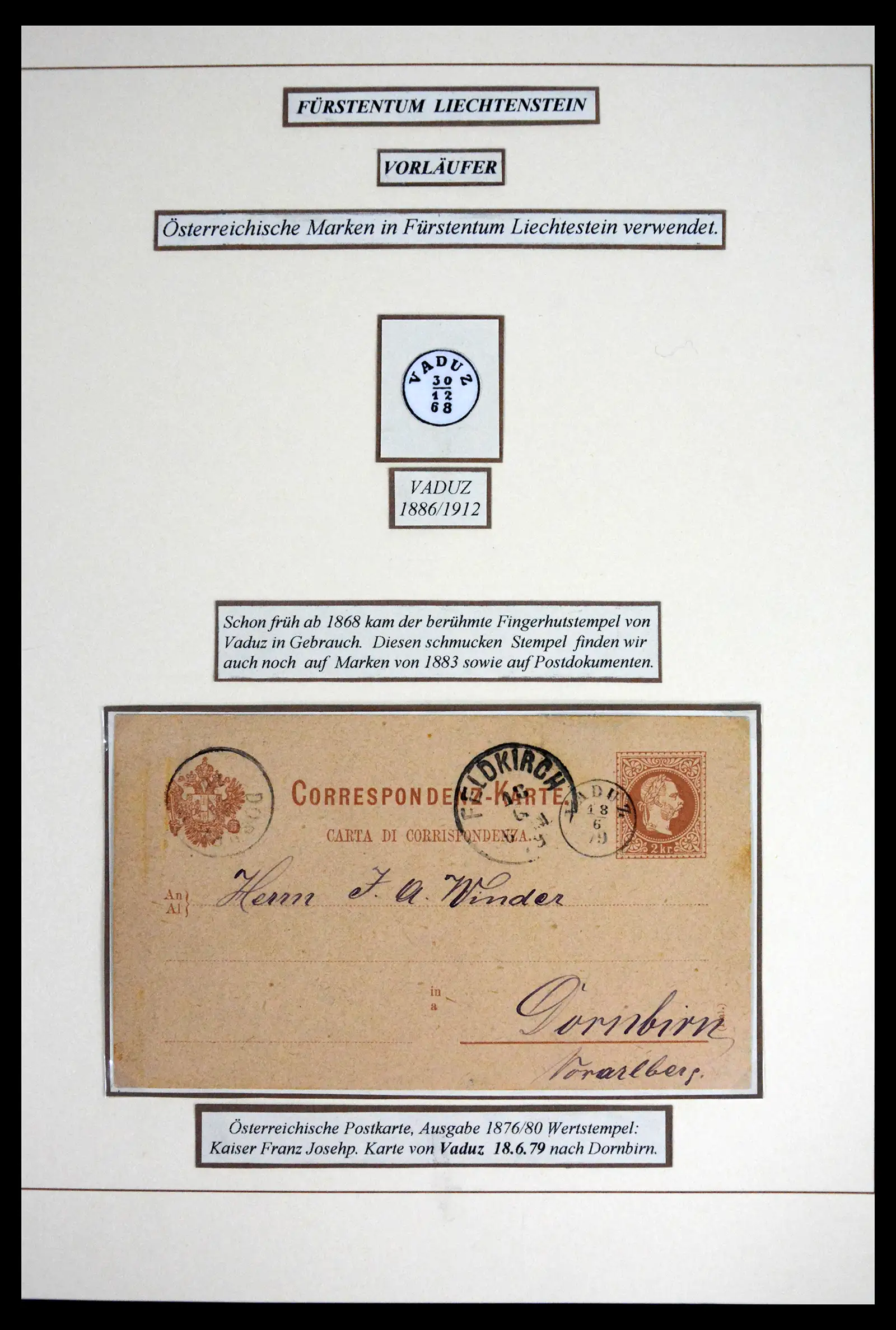41802 0001 41802 Liechtenstein fore and co-runners 1869-1921. - Image 1