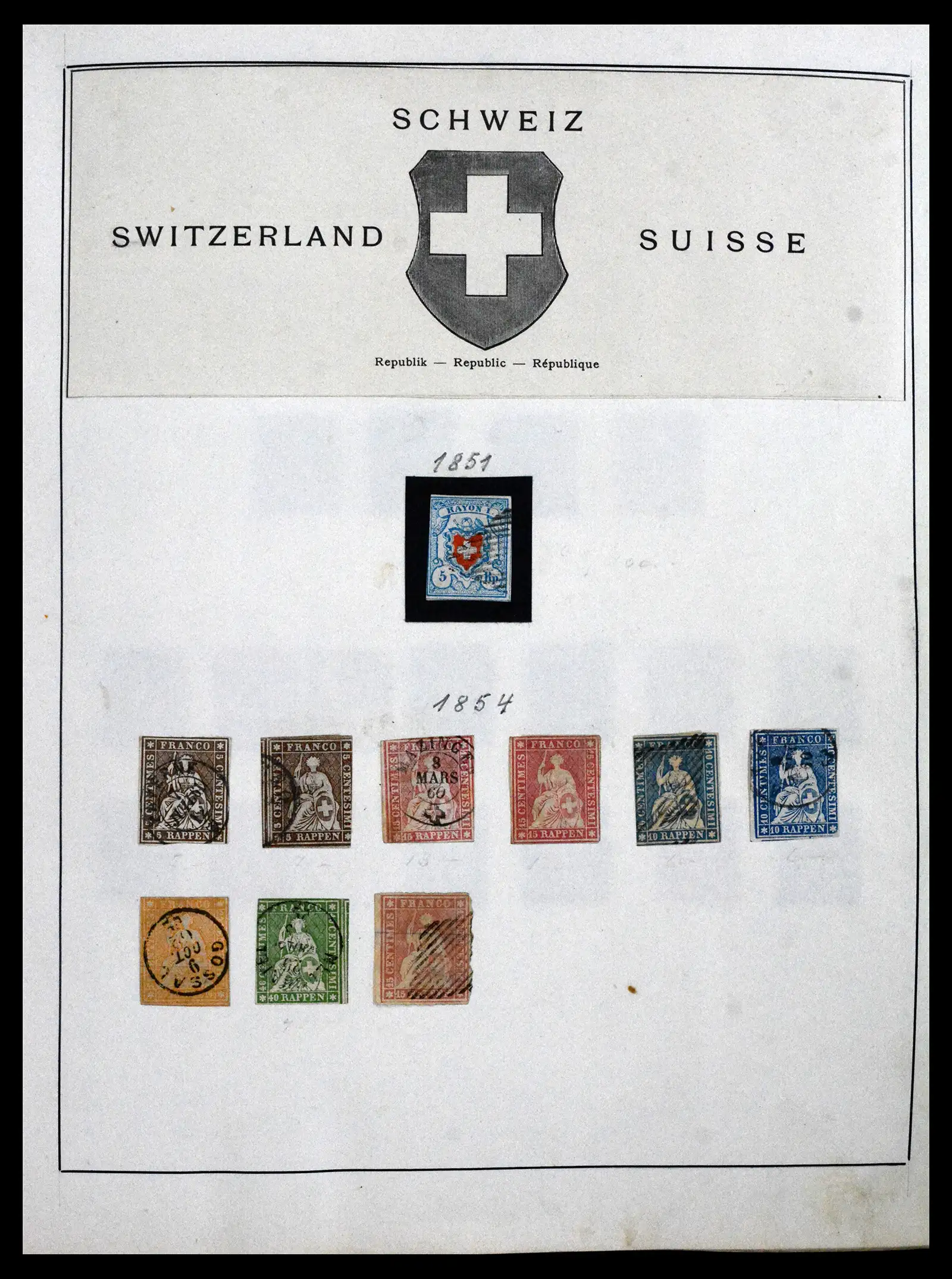 41960 0001 41960 Switzerland 1851-1978. - Image 1